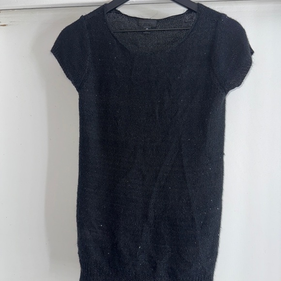 Worthington Tops - Worthington Black Glittery Short Sleeve Knit Top